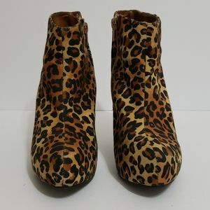 Qupid Leopard Print Platform Booties